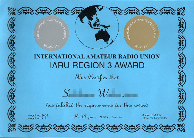IARU3-award