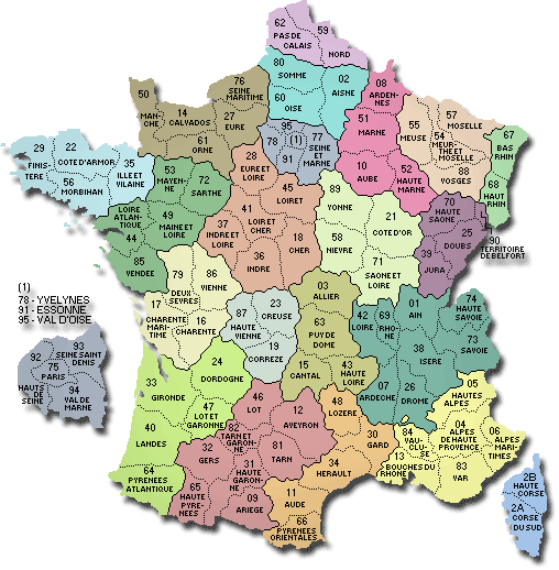 map france departements